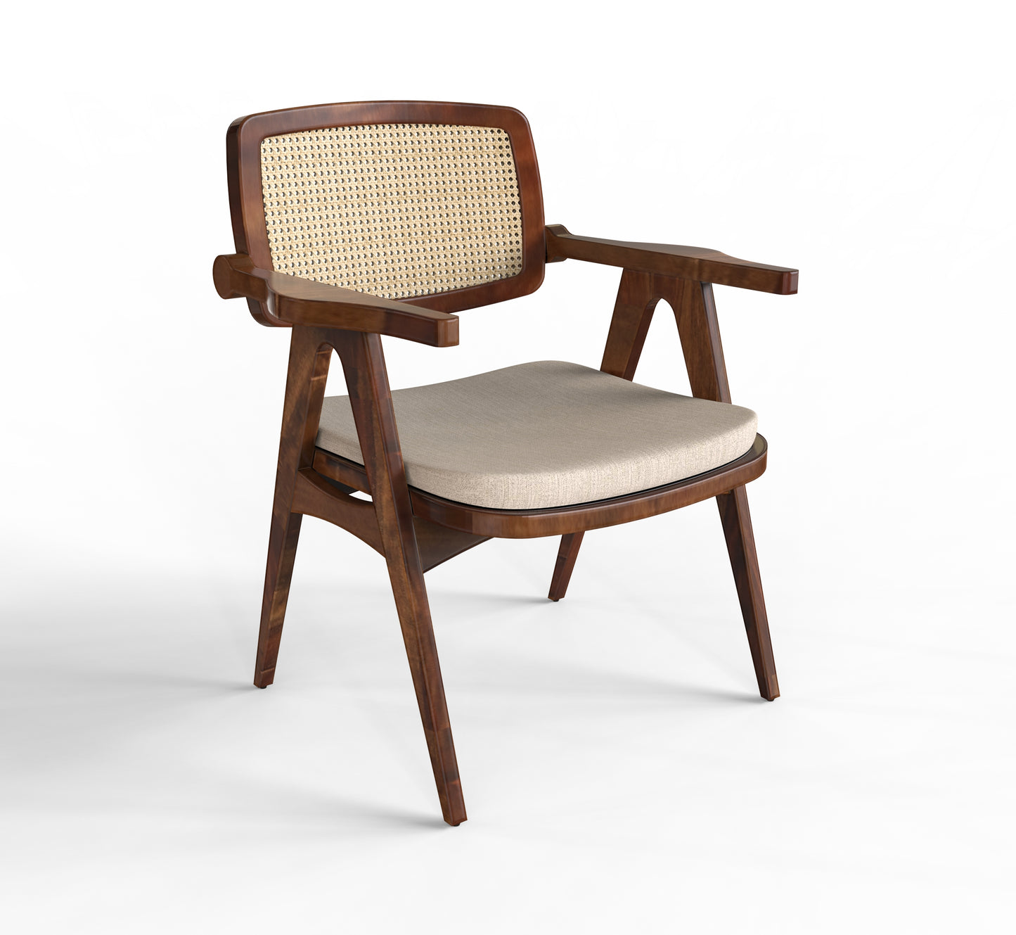 sheehsam wood single chair isometric view walnut color