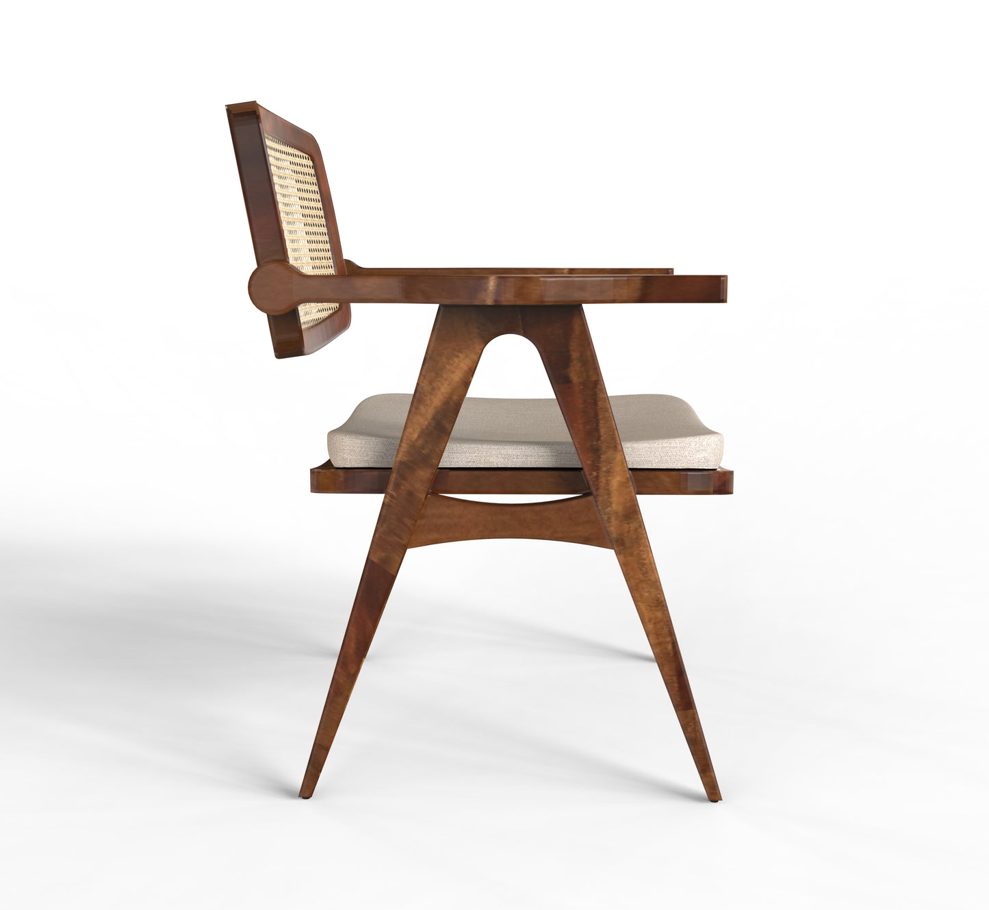 sheehsam wood single chair side view walnut color