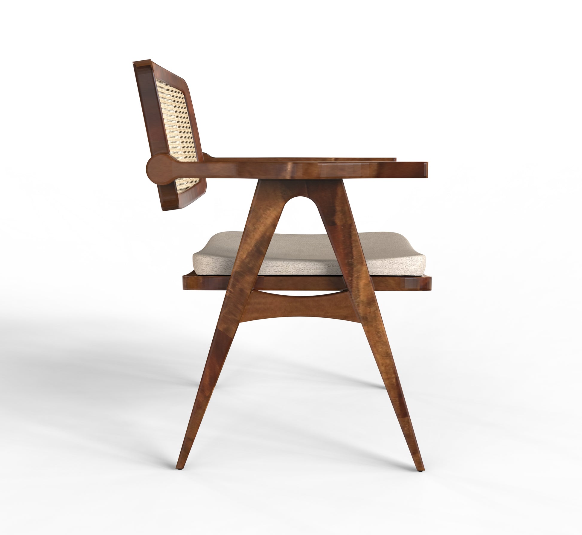 sheehsam wood single chair side view walnut color