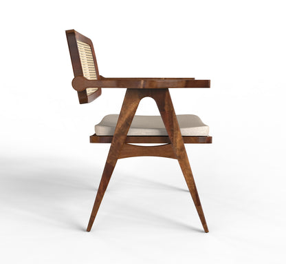 sheehsam wood single chair side view walnut color