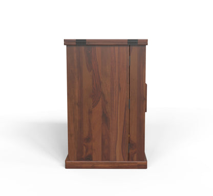 Natural Solid Wood Bar Cabinet for Home | Walnut Finish