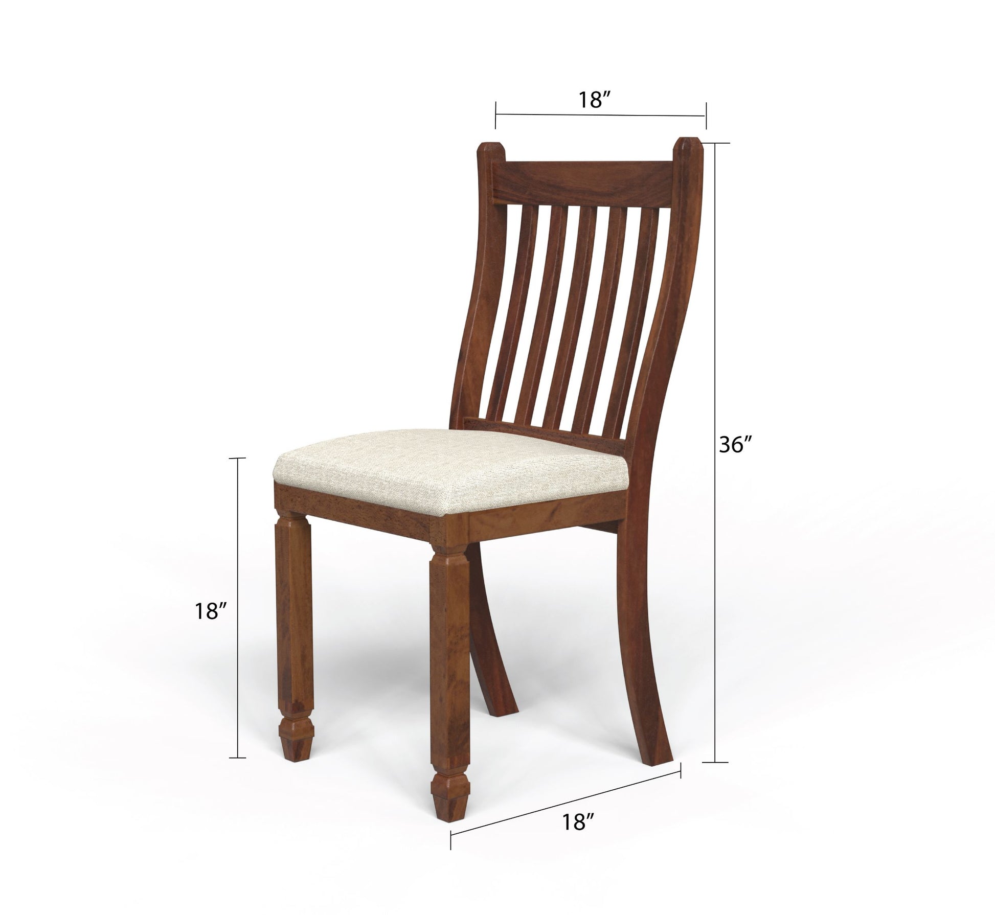 sheesham wood dining chair dimension view walnut