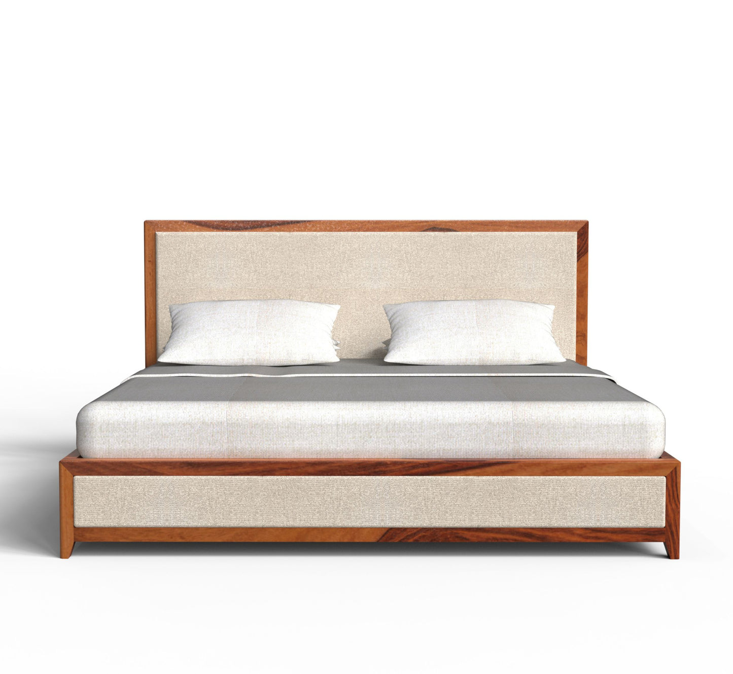 PLANKO Solid Sheesham Wood King Size hydraulic Bed | Honey Gold Finish