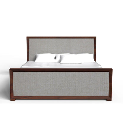 PLANKO Solid Sheesham Wood King Size Hydraulic Bed | Solid Sides | Walnut Finish