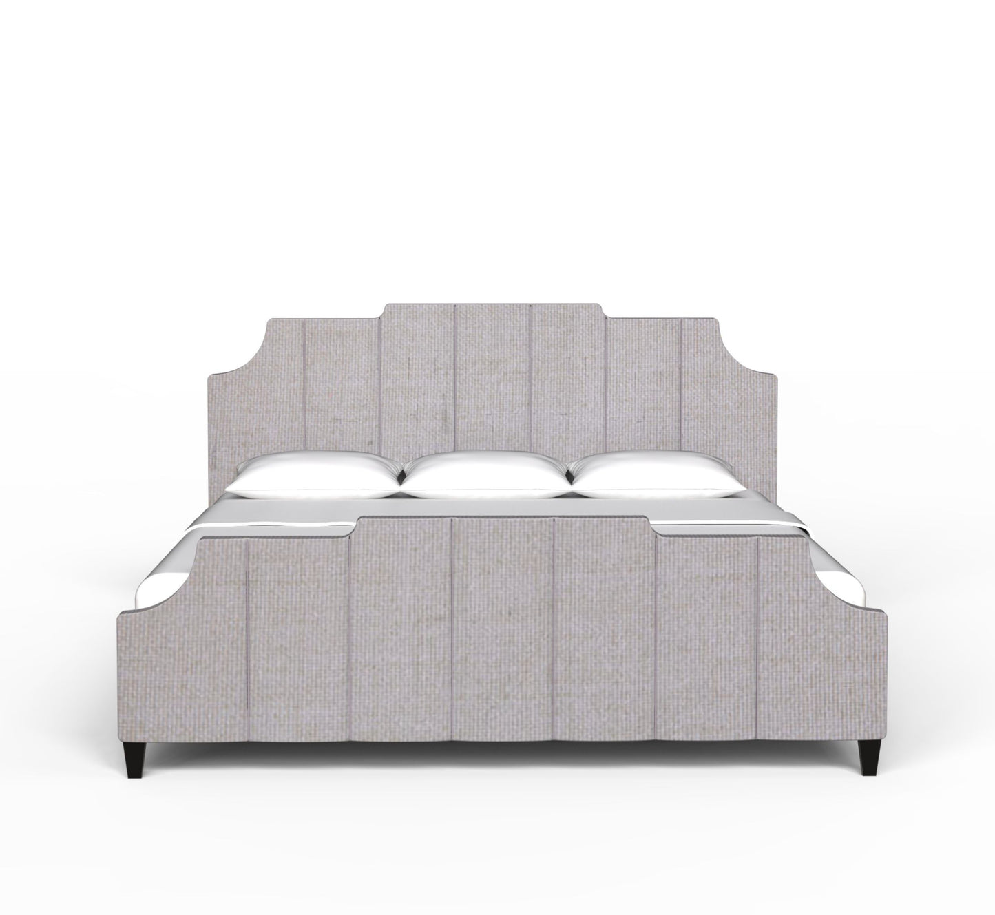 PLANKO King Size Bed With Hydraulic & Complete Chic Upholstery | Grey Finish