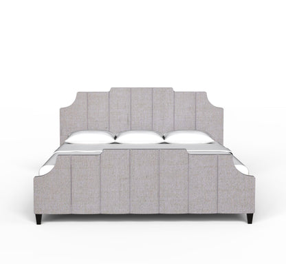 PLANKO King Size Bed With Hydraulic & Complete Chic Upholstery | Grey Finish