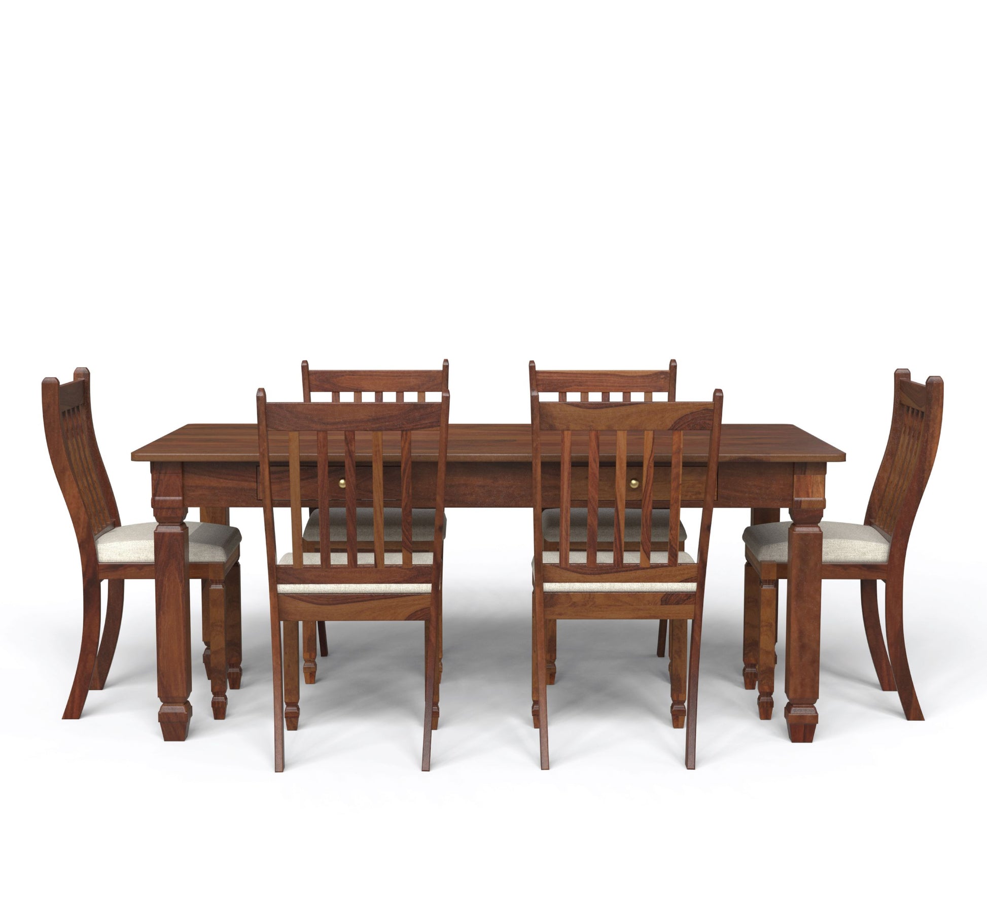 sheesham wood dining table 6 seater long side  view walnut 