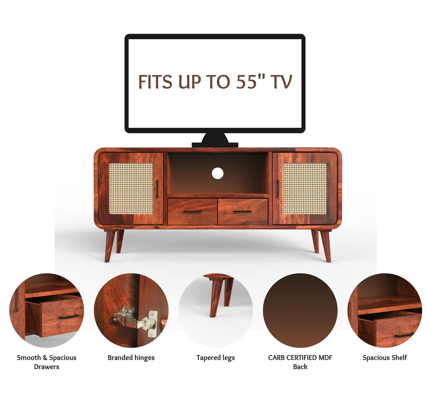 sheesham wood tv unit infographics honey color