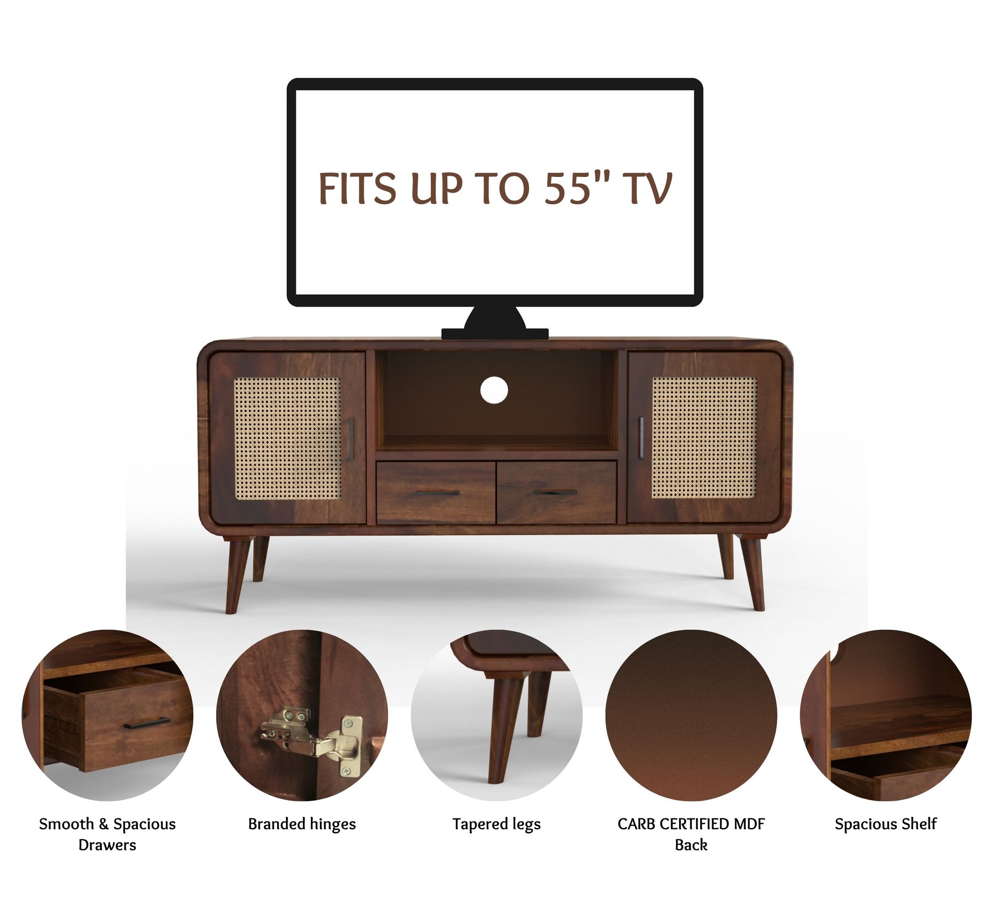 sheesham wood tv unit infographics walnut color