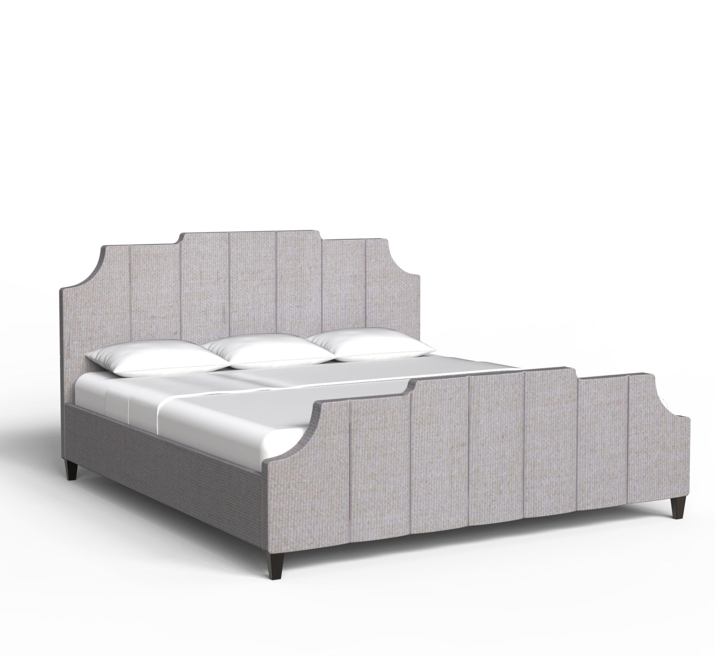 PLANKO King Size Bed With Hydraulic & Complete Chic Upholstery | Grey Finish