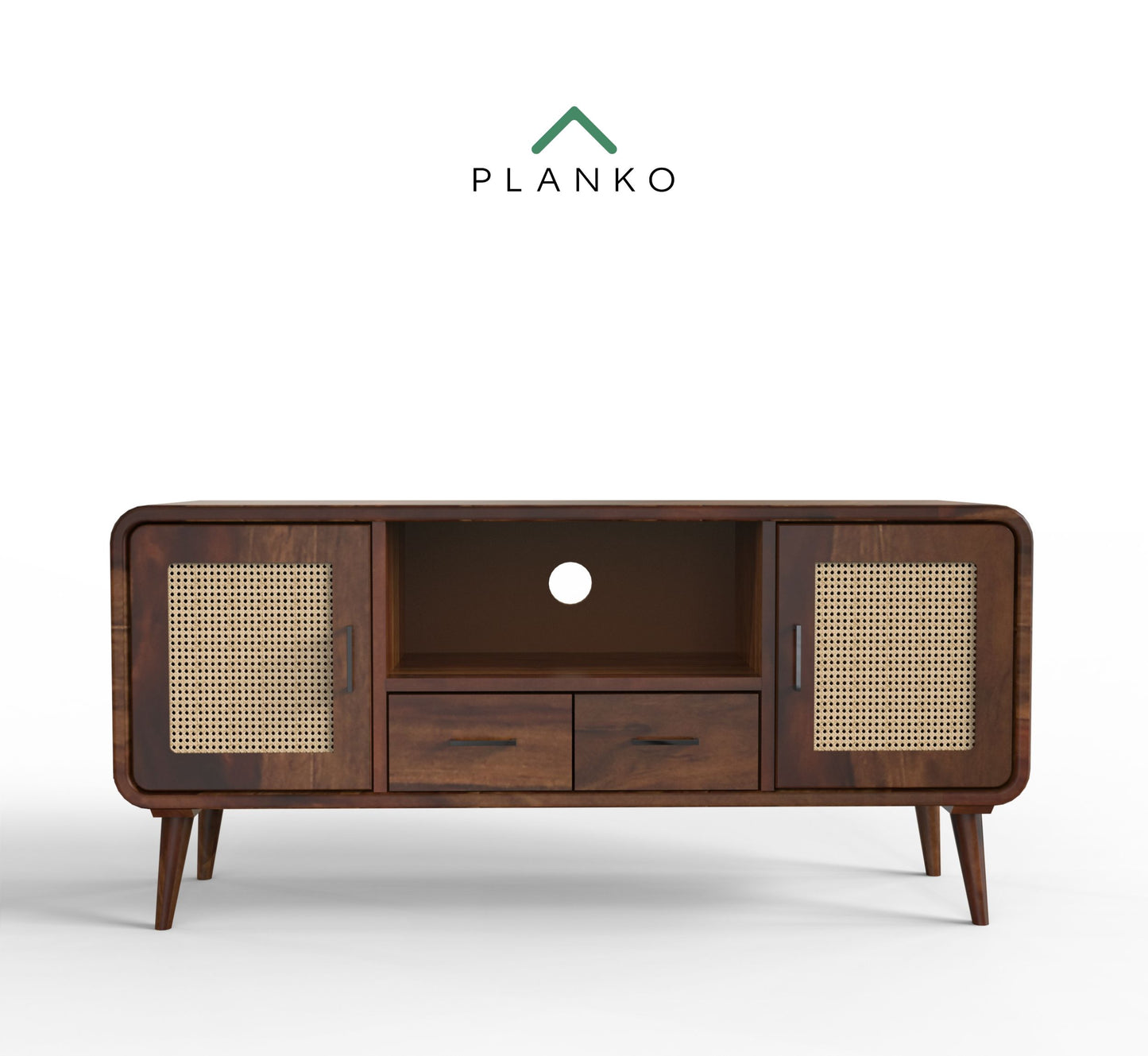 sheesham wood tv unit with logo walnut color