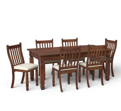 sheesham wood dining table 6 seater isometric view walnut