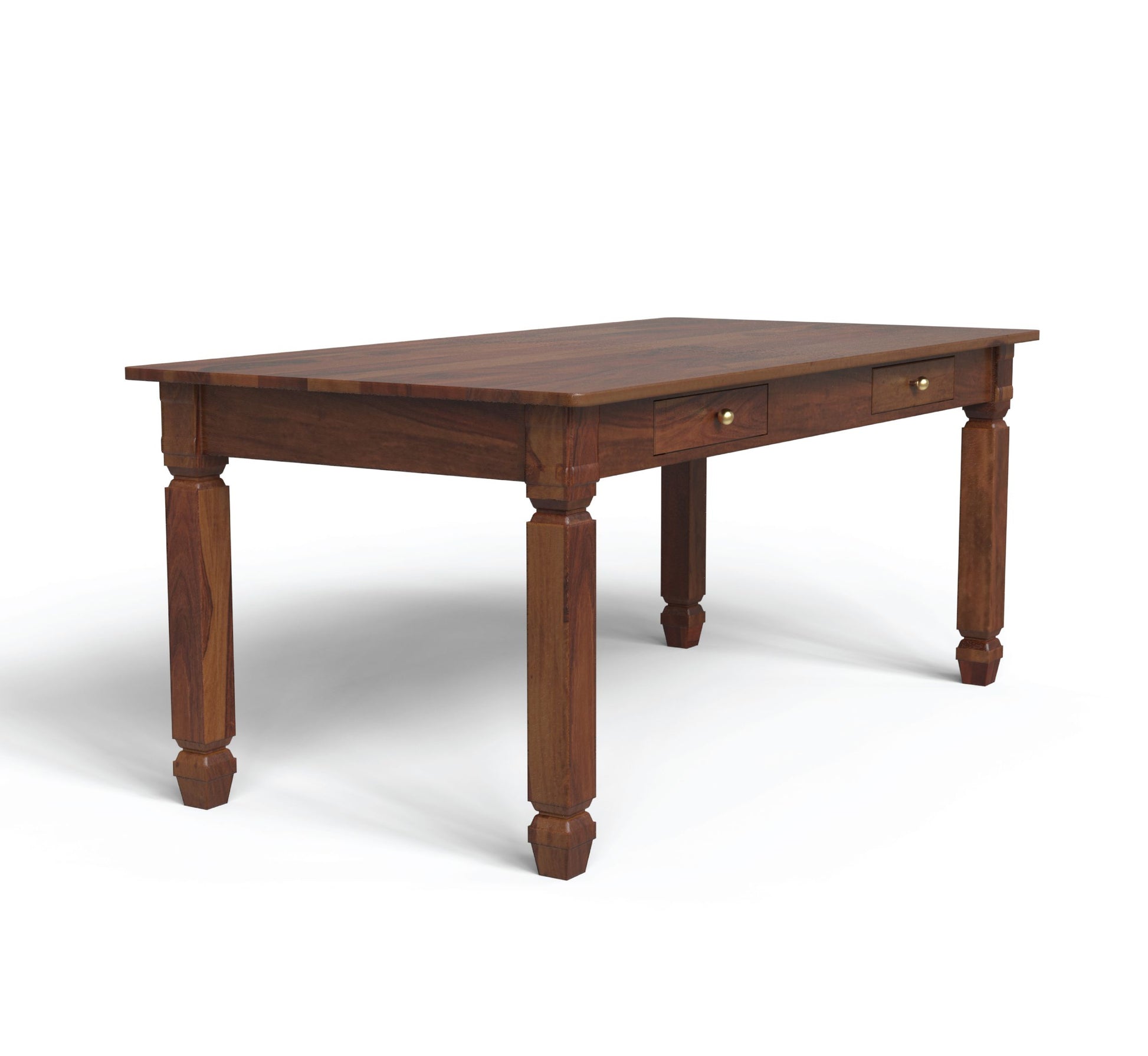 sheesham wood dining table close drawer view walnut