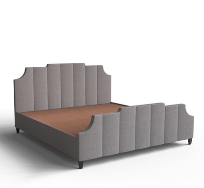 PLANKO King Size Bed With Hydraulic & Complete Chic Upholstery | Grey Finish