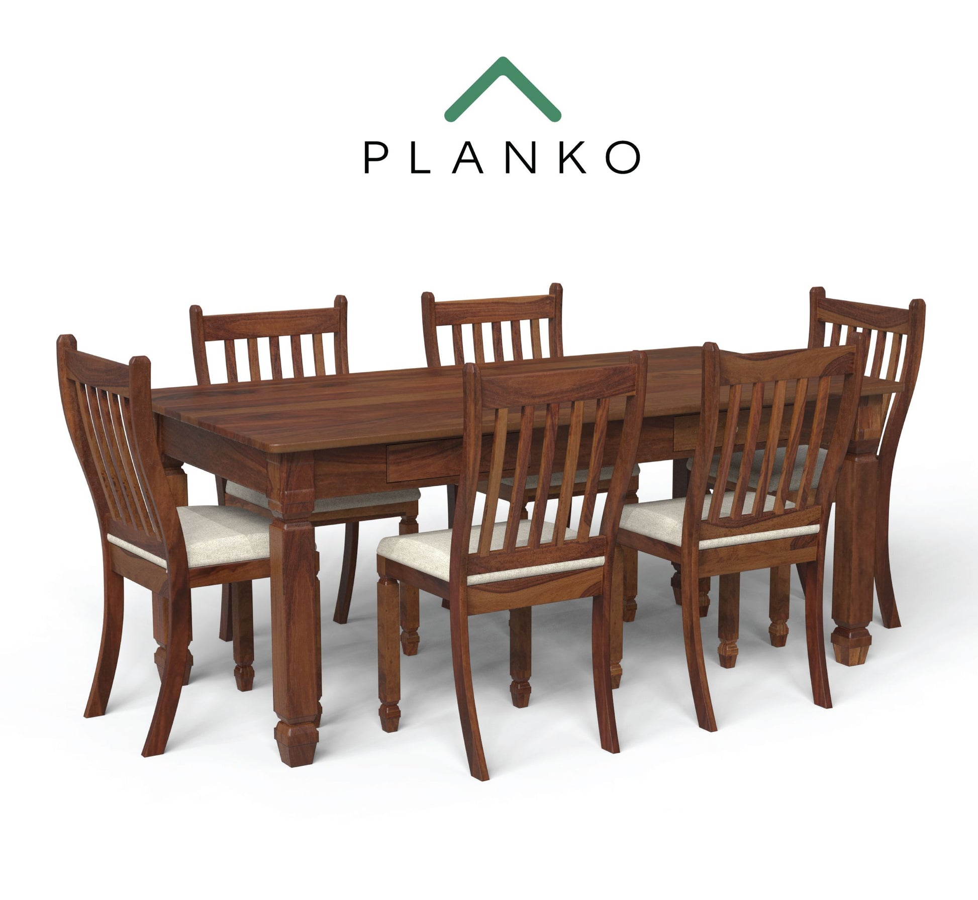 sheesham wood dining table 6 seater logo view walnut