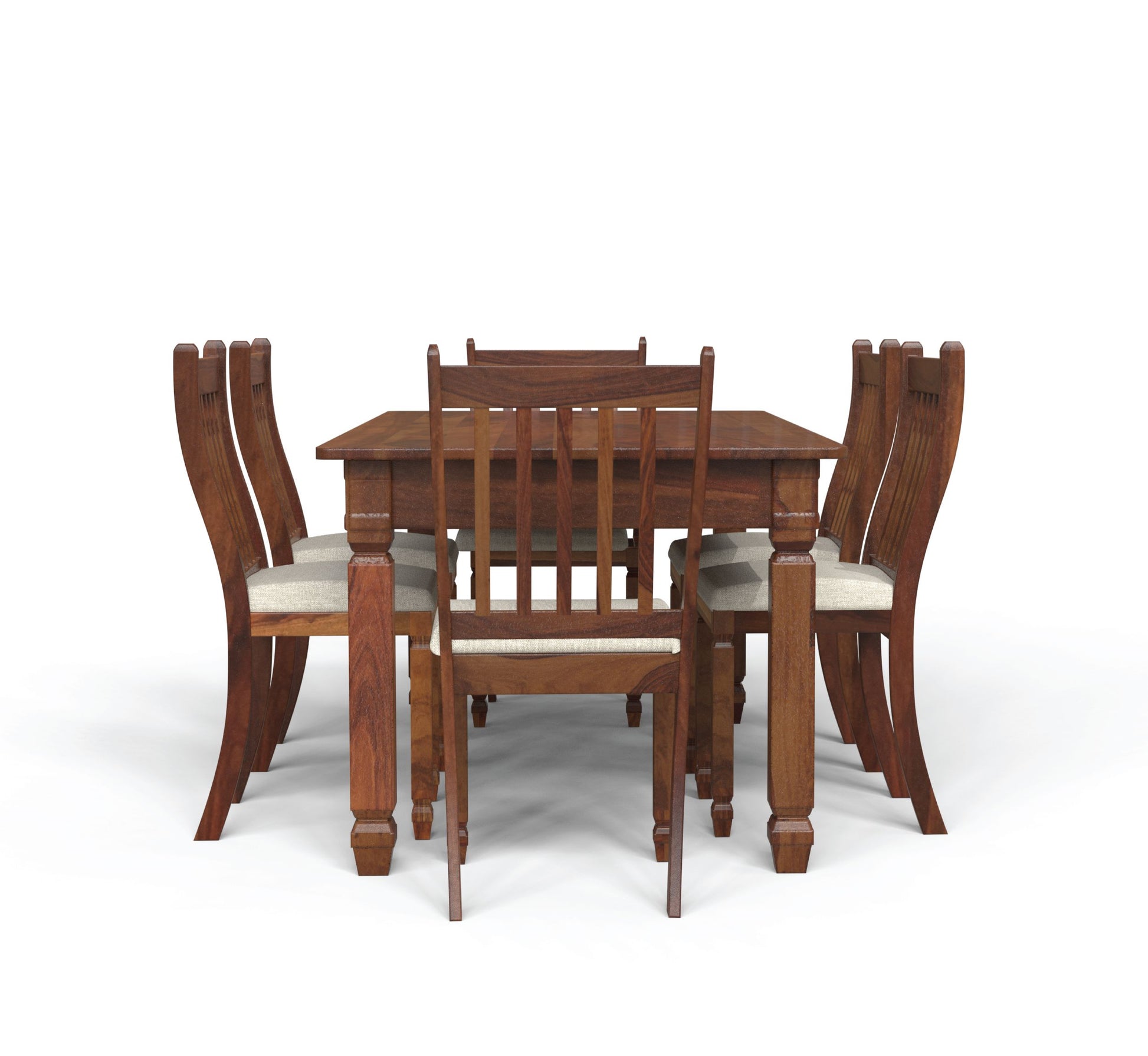 sheesham wood dining table 6 seater short side view walnut