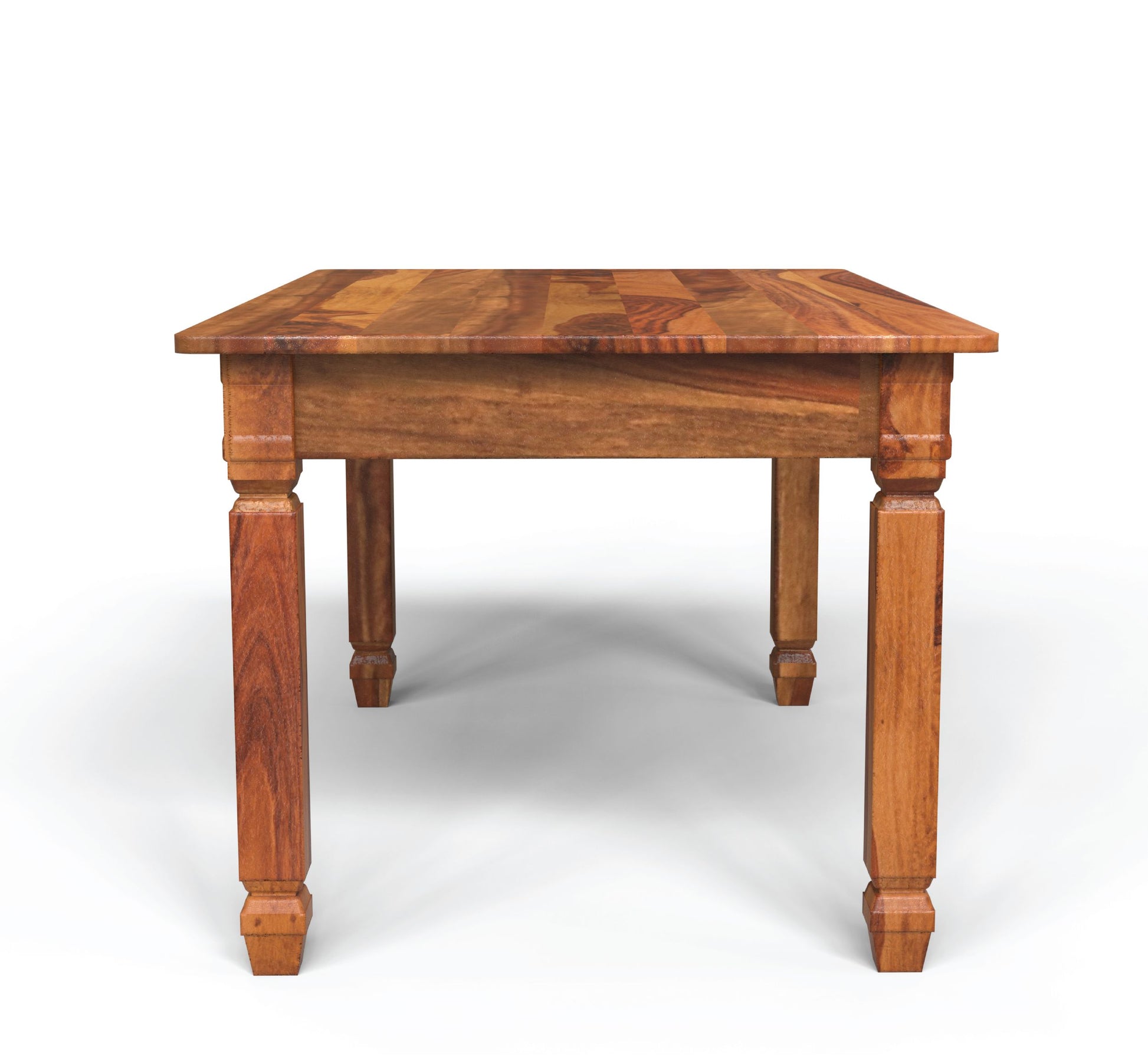 sheesham wood dining table short side view