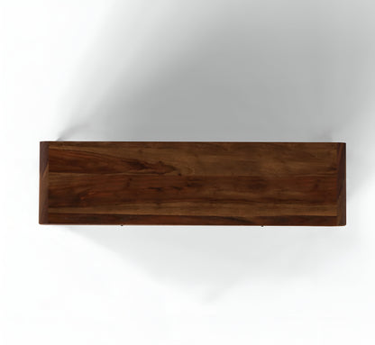 sheesham wood tv unit top view walnut color