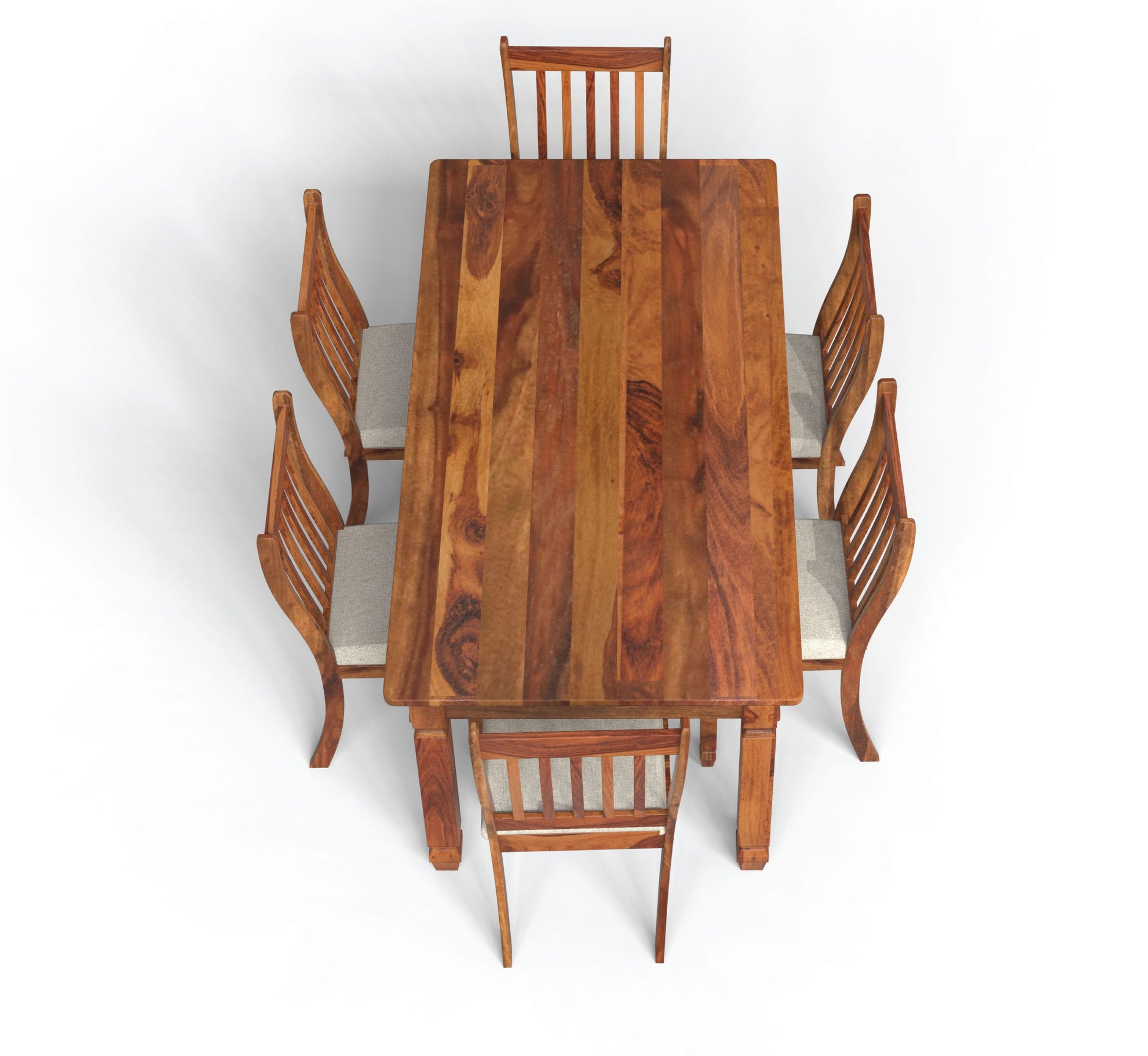 sheesham wood dining table 6 seater top view