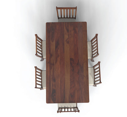 sheesham wood dining table 6 seater top view walnut