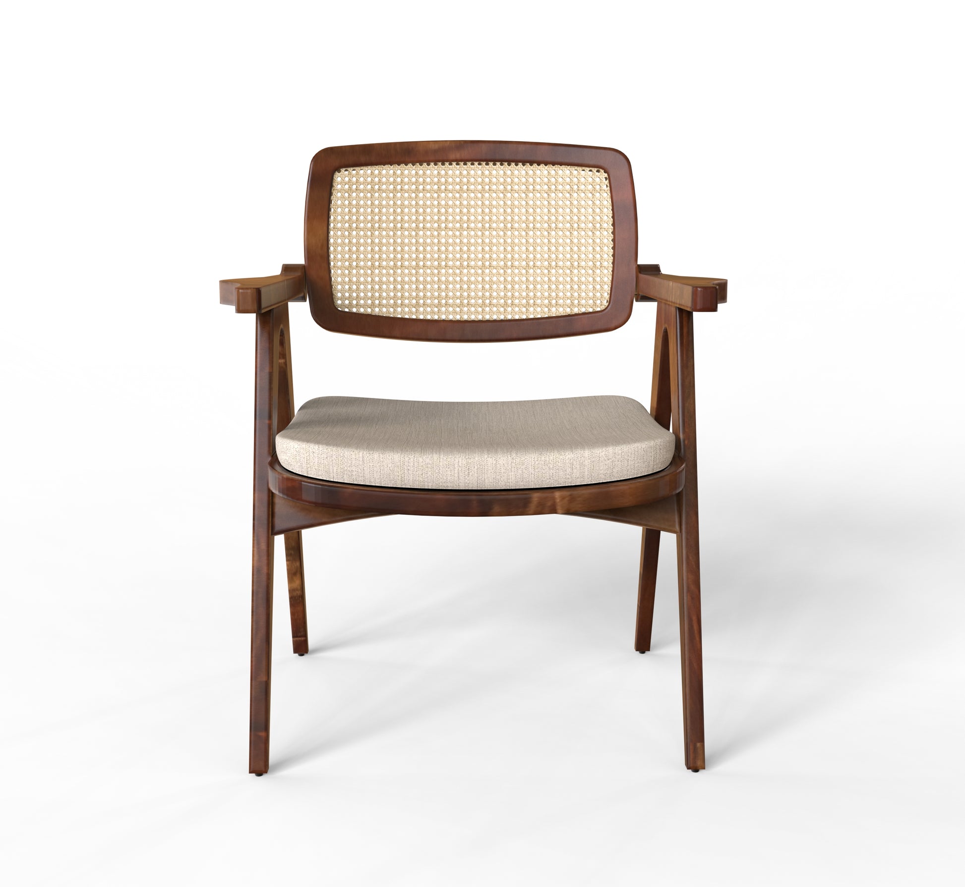 sheehsam single chair front view walnut color