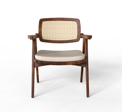 sheehsam single chair front view walnut color