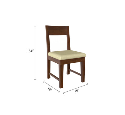 sheehsam wood 6 seat walnut finish chair dimension view