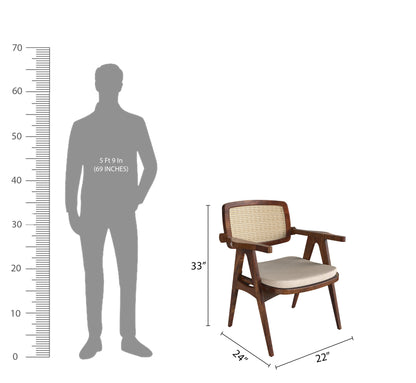 sheehsam wood single chair dimension view walnut color