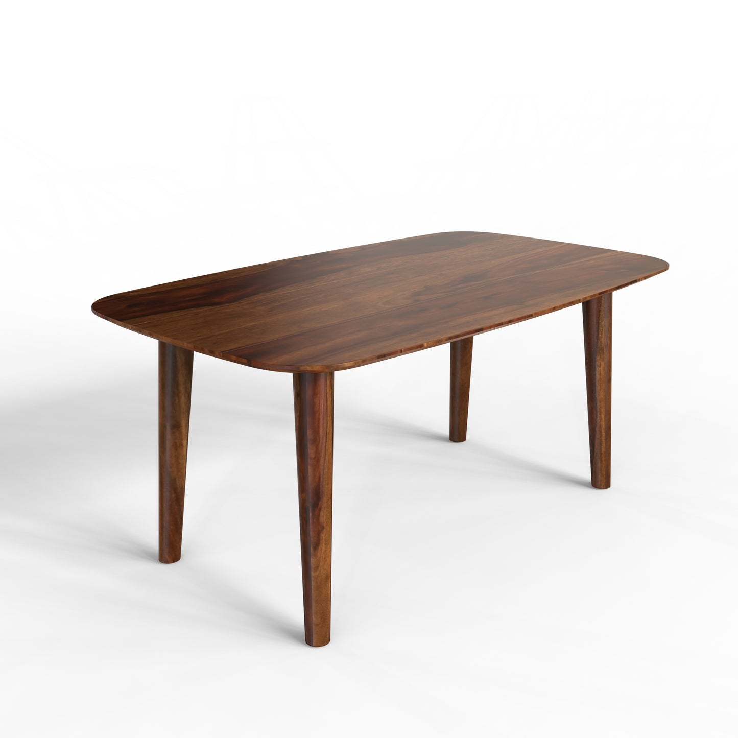 sheesham wood dining table isometric view walnut color