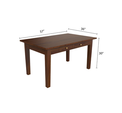 sheehsam wood 6 seat walnut finish dimension view