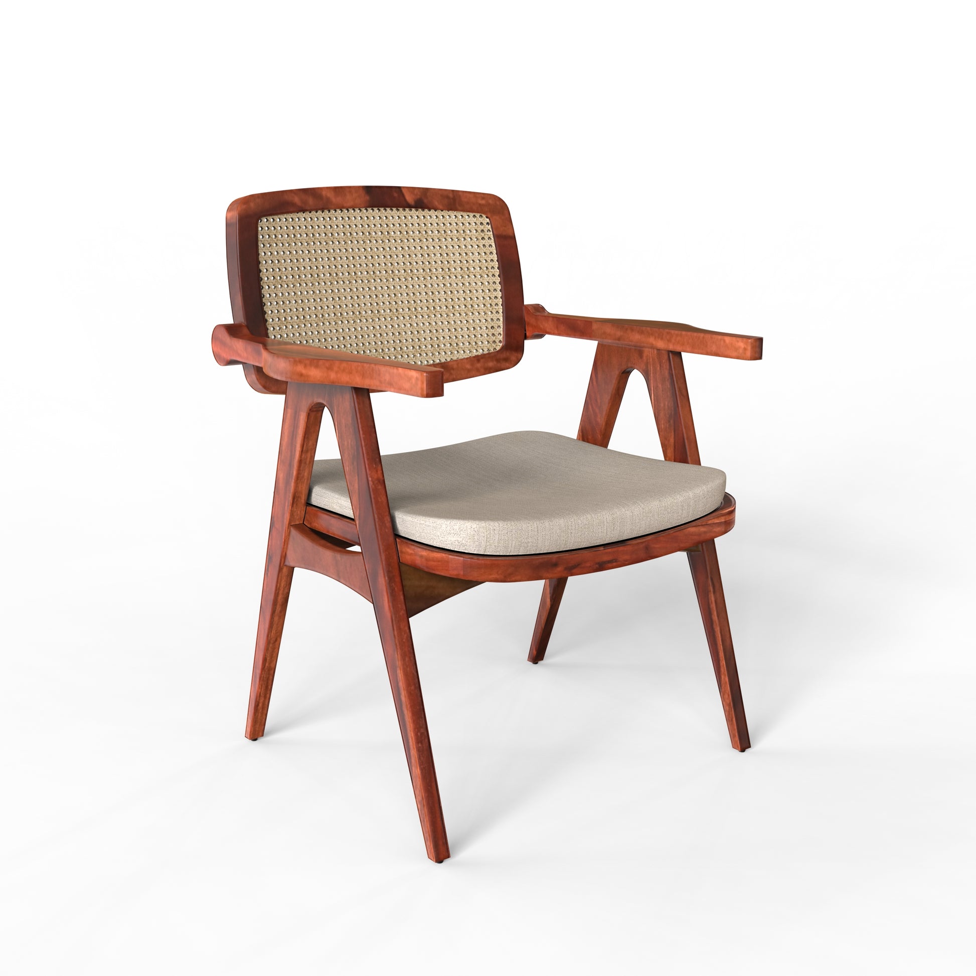 sheehsam wood single chair isometric view honey color