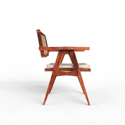 sheehsam wood single chair side view honey color