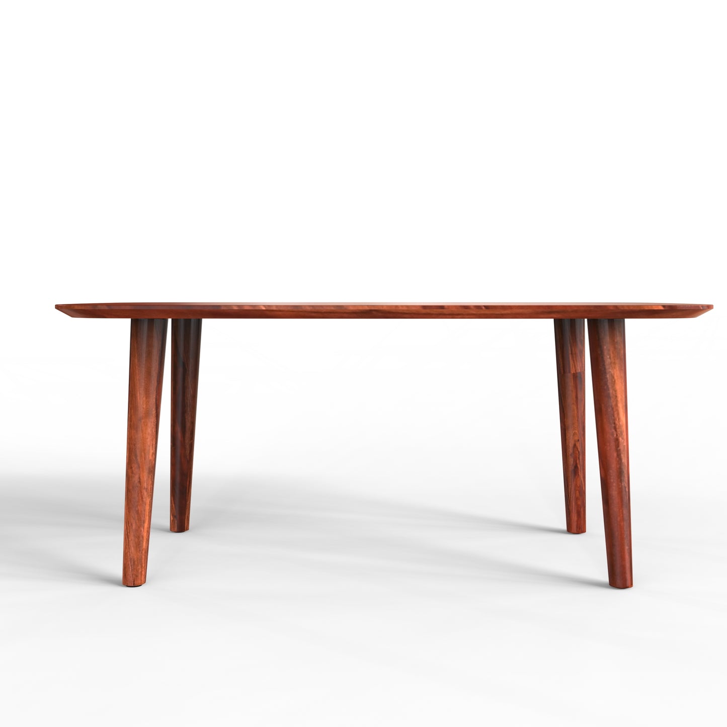 sheesham wood dining table long side view honey color