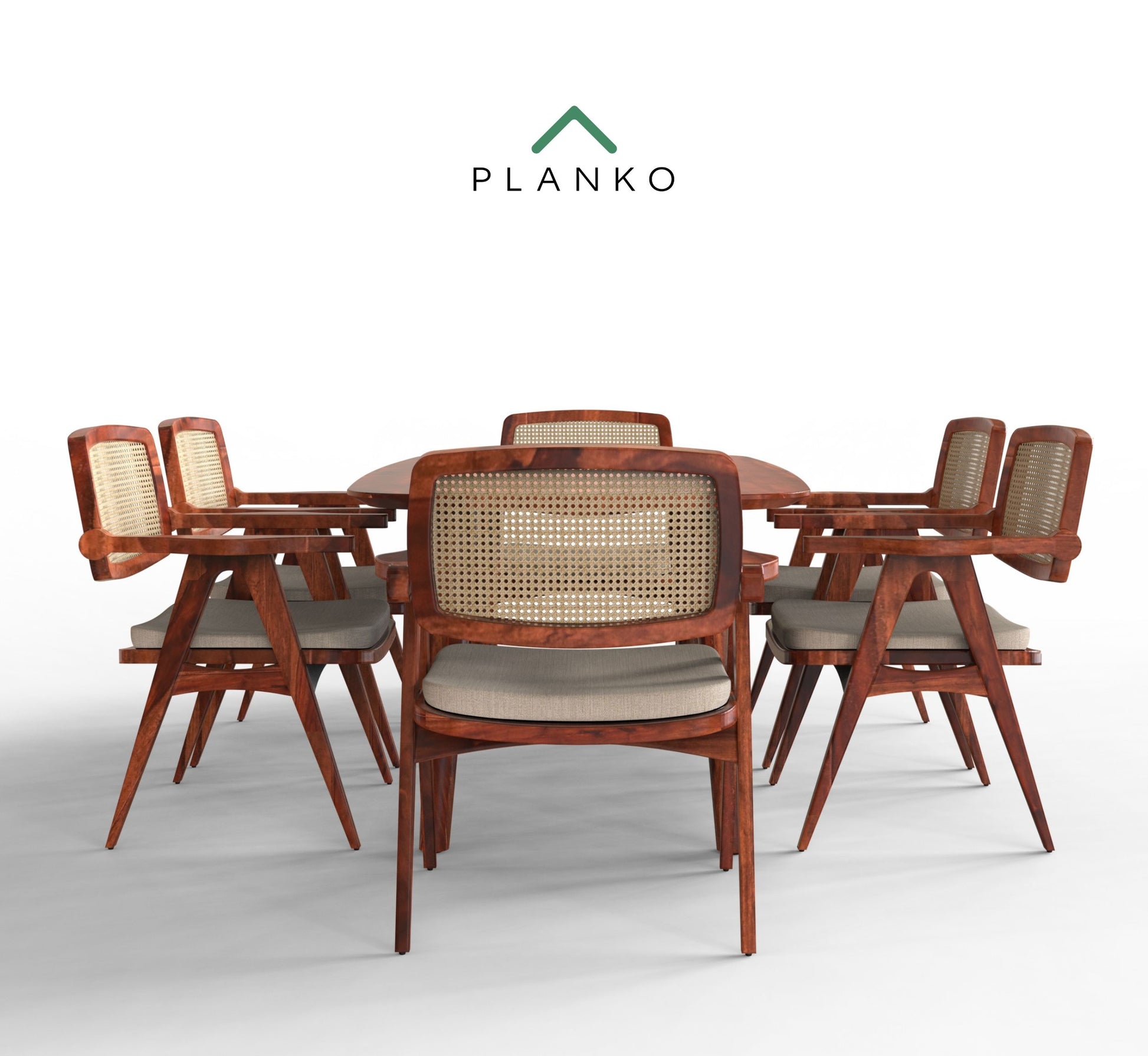 sheehsam wood dining table and chair logo view honey color