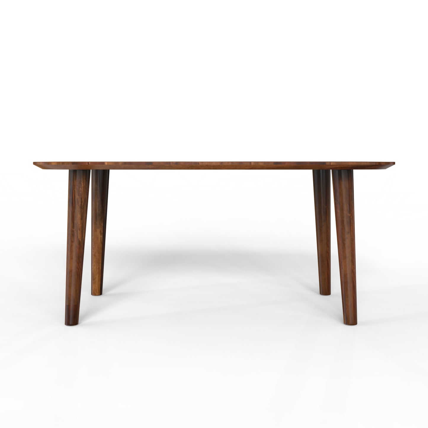 sheesham wood dining table long side view walnut color