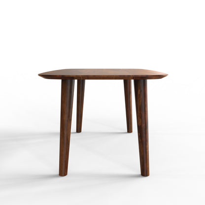 sheesham wood dining table short side view walnut color