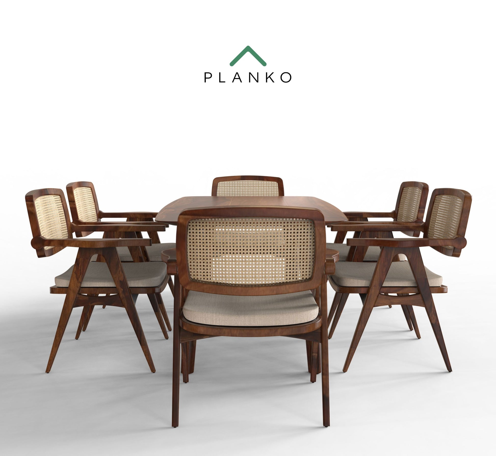 sheehsam wood dining table and chair logo view walnut color