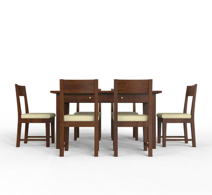 sheehsam wood dining table 6 seater walnut finish long side view