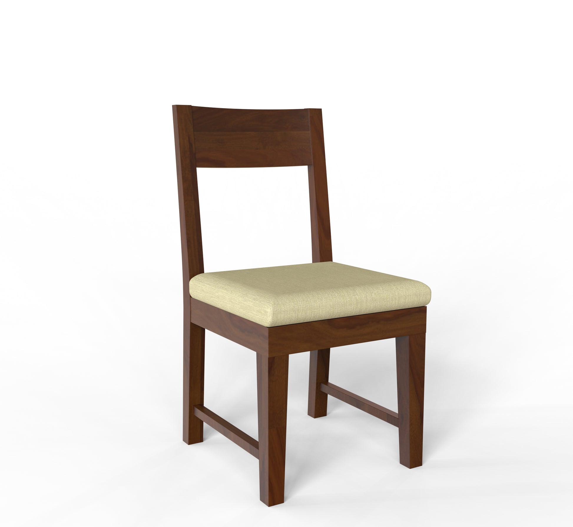 sheehsam wood 6 seat walnut finish iso view