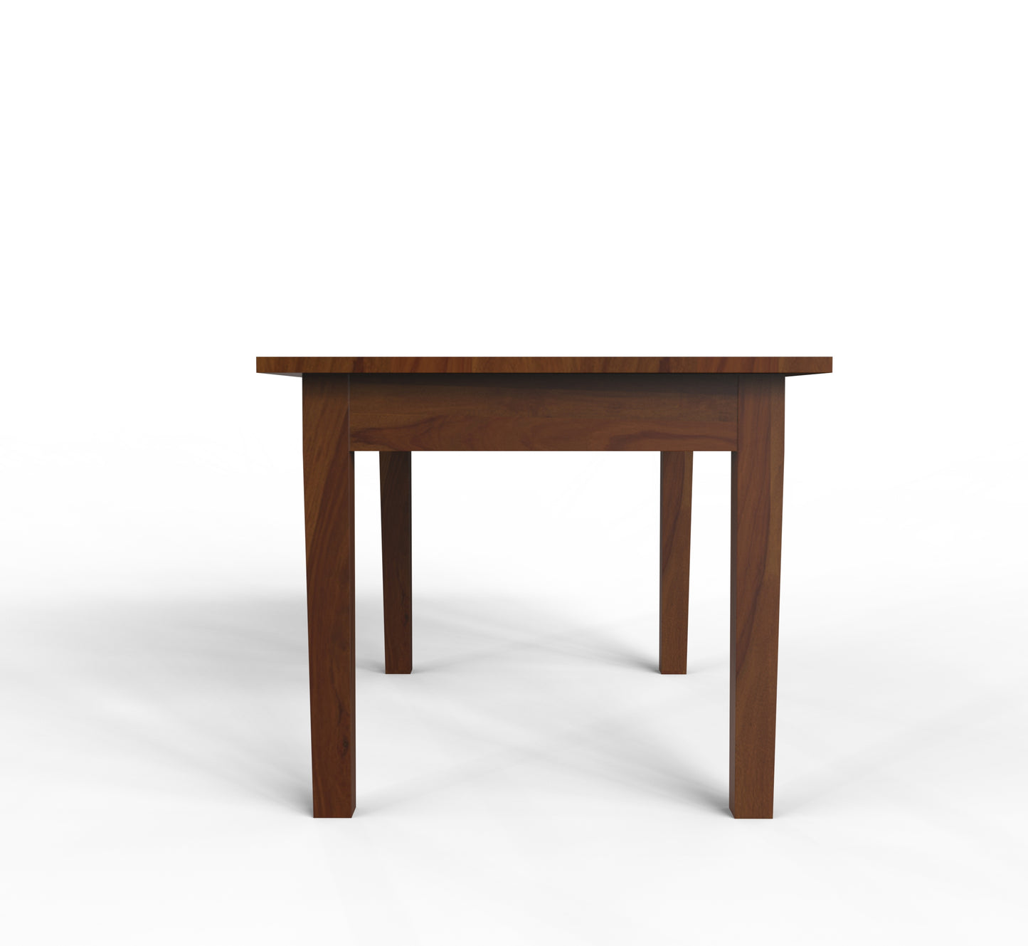 sheehsam wood 6 seat walnut finish short side view